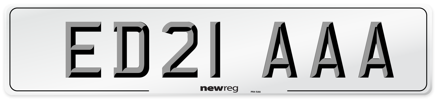 ED21 AAA Number Plate from New Reg